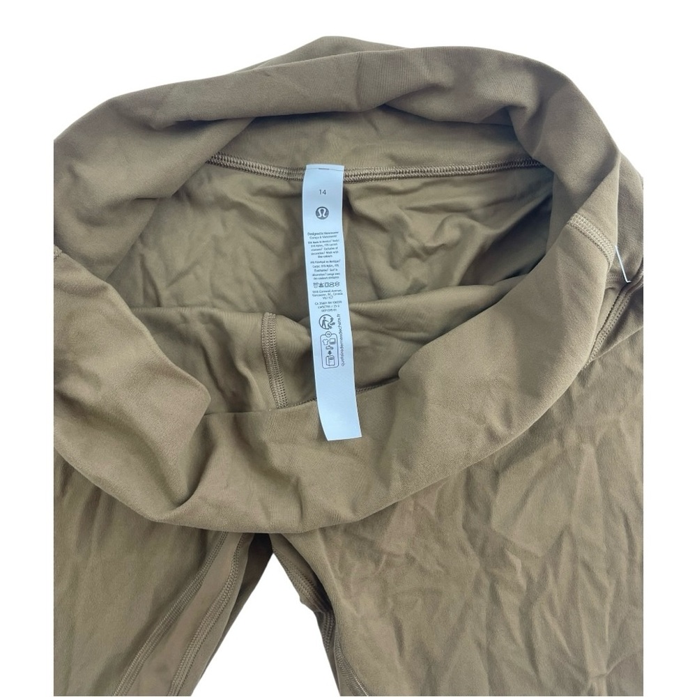 LULULEMON BROWN LEGGINGS WITH SIDE POCKETS WOMENS SIZE 14 NWOT IMPERFECTION - Picture 3 of 5